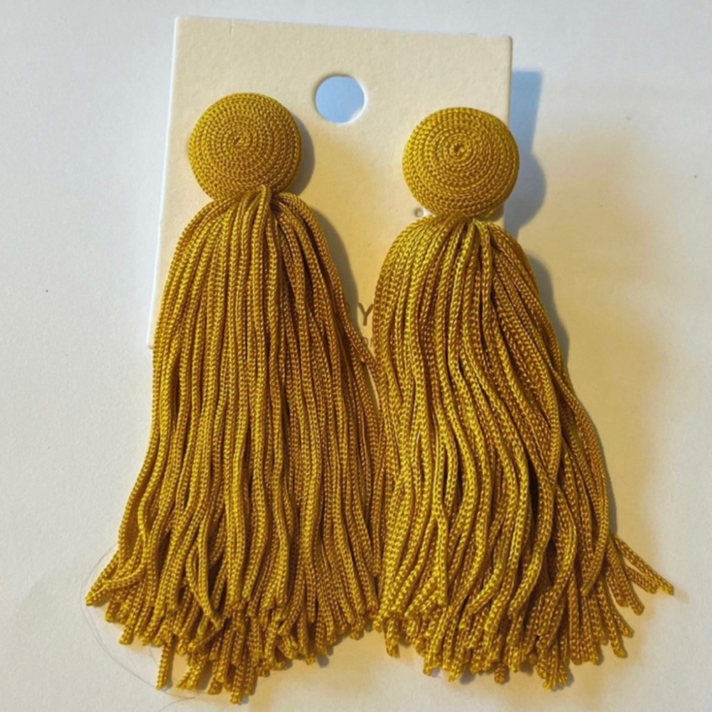 New Lane Bryant Gold / Mustard Tassel Earrings